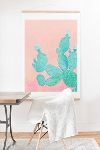 Kangarui Pastel Cactus Art Print And Hanger