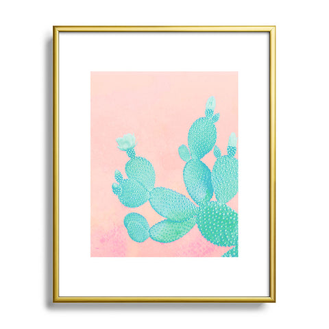Kangarui Pastel Cactus Metal Framed Art Print