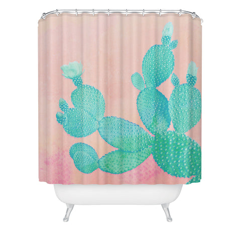 Kangarui Pastel Cactus Shower Curtain