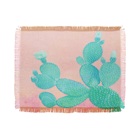 Kangarui Pastel Cactus Throw Blanket