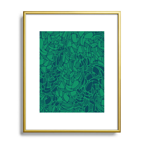 Karen Harris Carillon Peacock Emerald Metal Framed Art Print