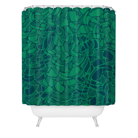 Karen Harris Carillon Peacock Emerald Shower Curtain