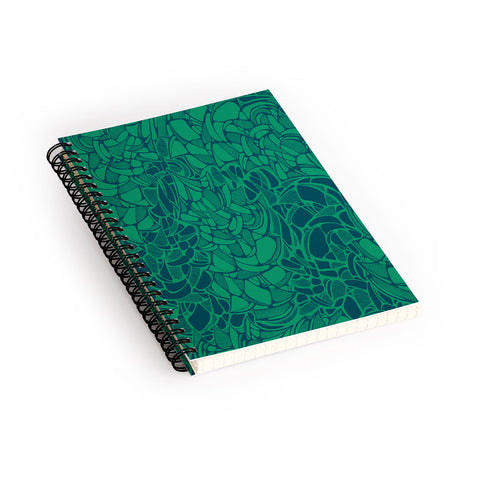 Karen Harris Carillon Peacock Emerald Spiral Notebook