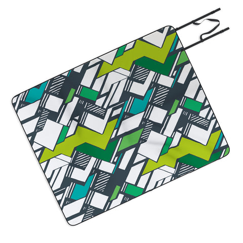 Karen Harris Taliesin Bold Green Picnic Blanket