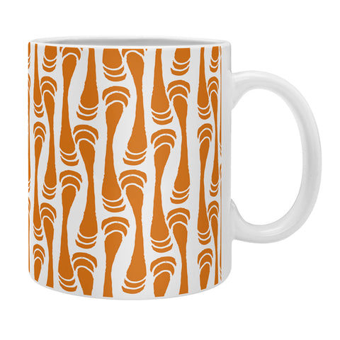 Karen Harris Teardrops Orange On White Coffee Mug
