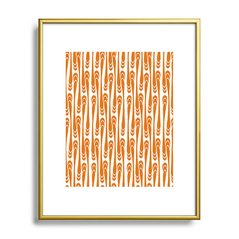 Karen Harris Teardrops Orange On White Metal Framed Art Print