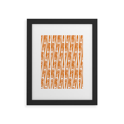 Karen Harris Teardrops Orange On White Framed Art Print