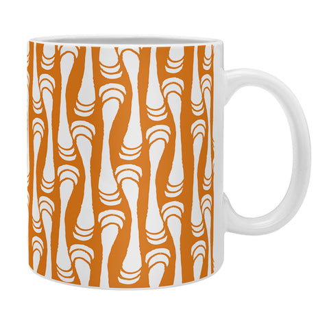 Karen Harris Teardrops White On Orange Coffee Mug