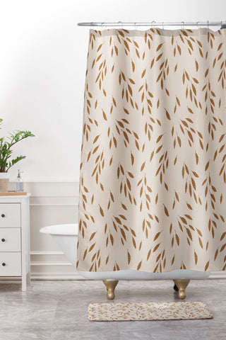 Kelli Murray FALLING LEAVES 2 Shower Curtain And Mat