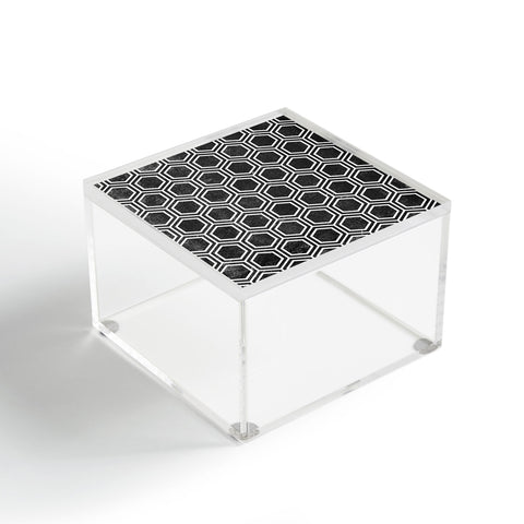 Kelly Haines Black Concrete Hexagons Acrylic Box