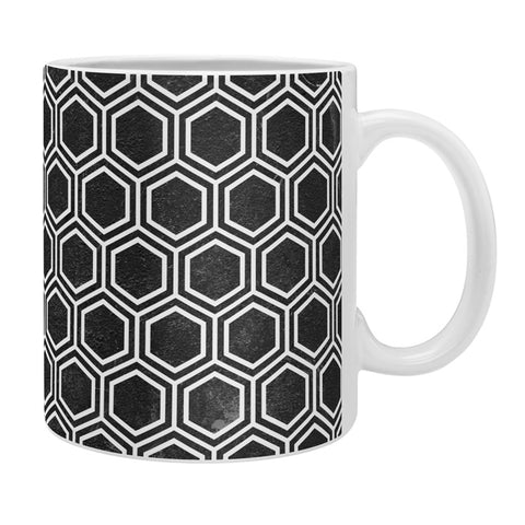 Kelly Haines Black Concrete Hexagons Coffee Mug