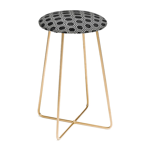 Kelly Haines Black Concrete Hexagons Counter Stool