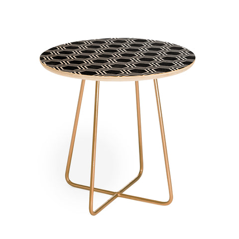Kelly Haines Black Concrete Hexagons Round Side Table