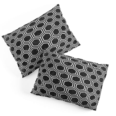 Kelly Haines Black Concrete Hexagons Pillow Shams