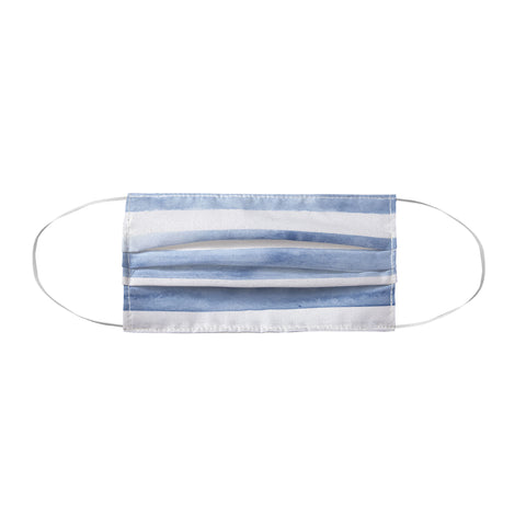 Kelly Haines Blue Watercolor Stripes Face Mask