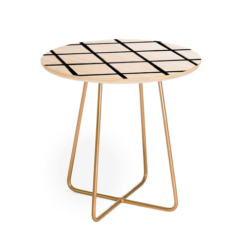Kelly Haines Brushstroke Grid Round Side Table