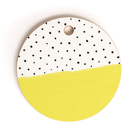 Kelly Haines Citron Dots Cutting Board Round