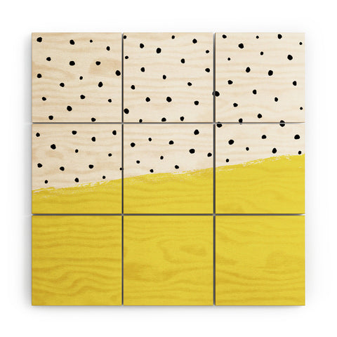Kelly Haines Citron Dots Wood Wall Mural