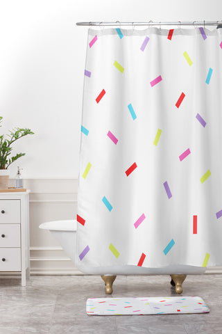 Kelly Haines Colorful Confetti Shower Curtain And Mat