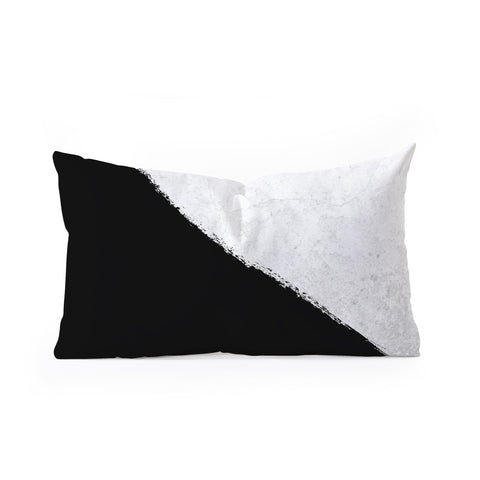 Kelly Haines Concrete Black Paint Oblong Throw Pillow
