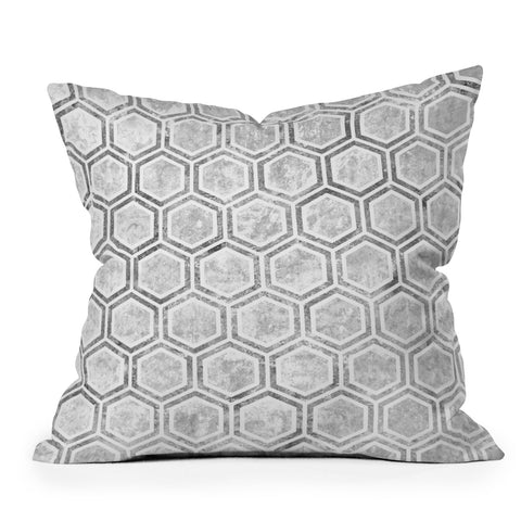 Kelly Haines Concrete Hexagons Throw Pillow