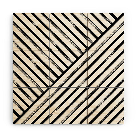 Kelly Haines Geometric Stripe Pattern Wood Wall Mural