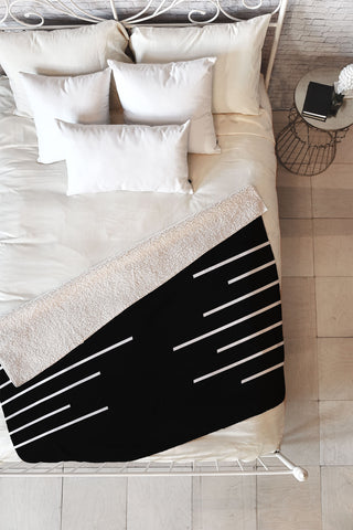Kelly Haines Geometric Stripes Fleece Throw Blanket