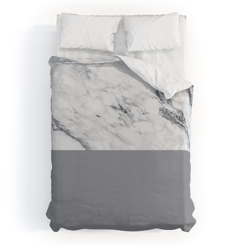 Kelly Haines Gray Marble Duvet Cover
