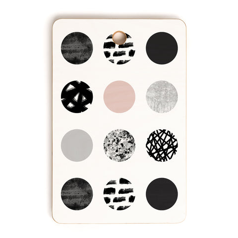 Kelly Haines Mixed Media Dots Cutting Board Rectangle