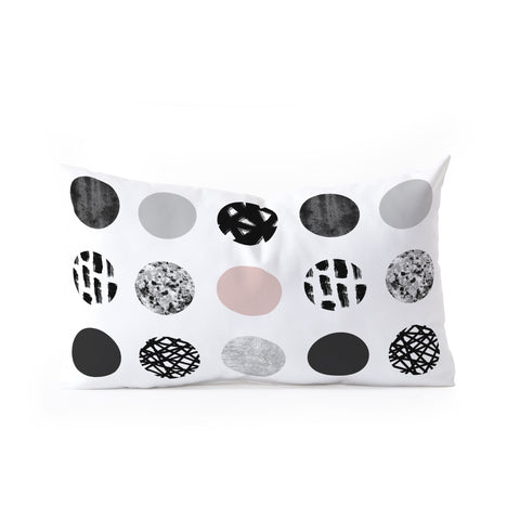 Kelly Haines Mixed Media Dots Oblong Throw Pillow