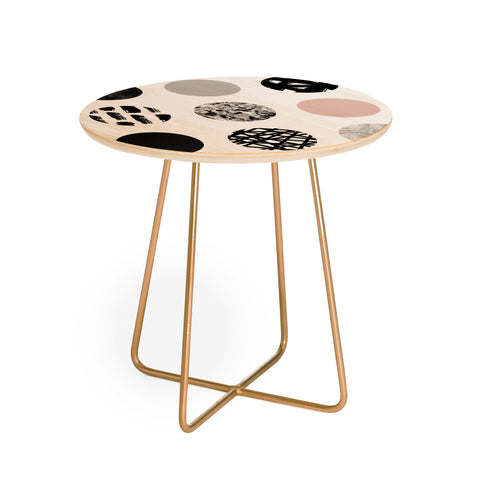 Kelly Haines Mixed Media Dots Round Side Table