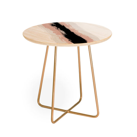 Kelly Haines Mixed Paint Stripes Round Side Table