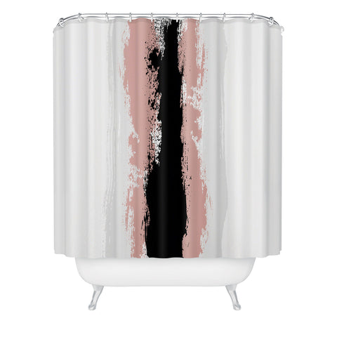 Kelly Haines Mixed Paint Stripes Shower Curtain