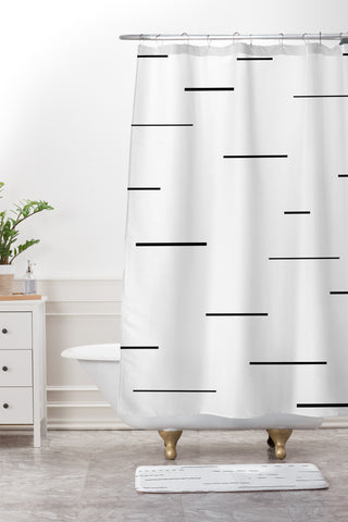 Kelly Haines Modern Lines Shower Curtain And Mat
