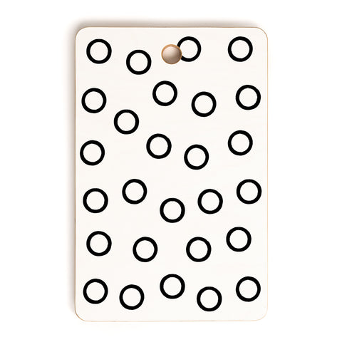 Kelly Haines Monochrome Circles V2 Cutting Board Rectangle