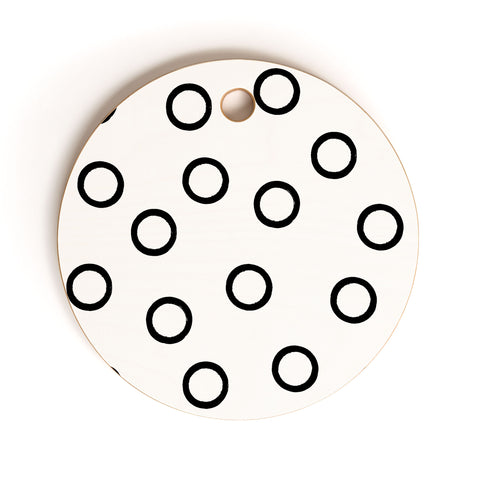 Kelly Haines Monochrome Circles V2 Cutting Board Round
