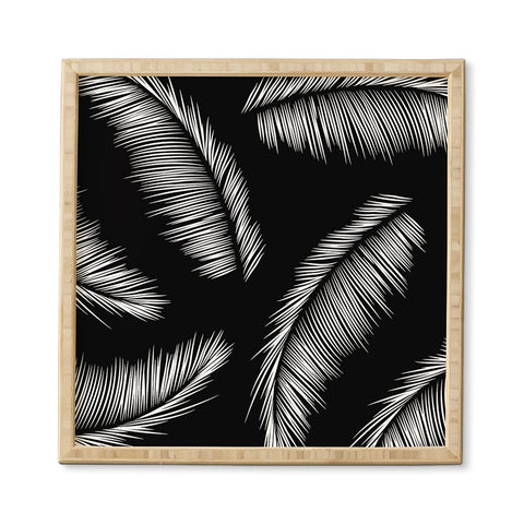 Kelly Haines Monochrome Palm Leaves Framed Wall Art