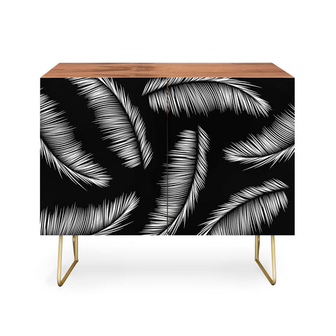 Kelly Haines Monochrome Palm Leaves Credenza