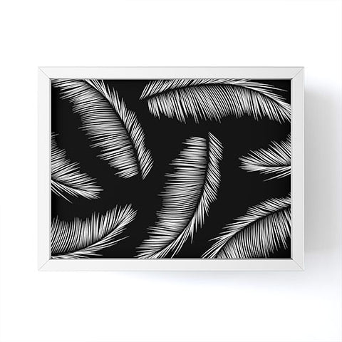 Kelly Haines Monochrome Palm Leaves Framed Mini Art Print
