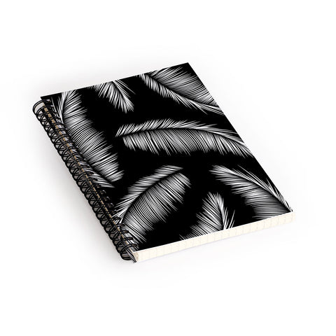 Kelly Haines Monochrome Palm Leaves Spiral Notebook