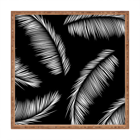 Kelly Haines Monochrome Palm Leaves Square Tray