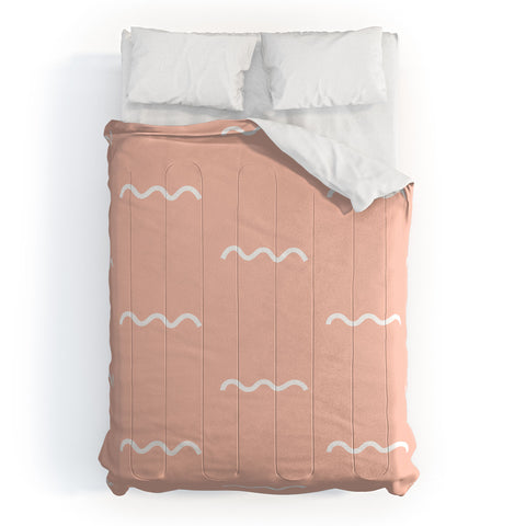Kelly Haines Peach Squiggle Comforter