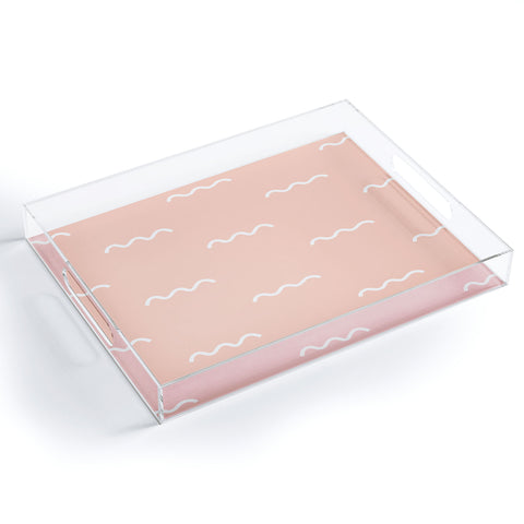 Kelly Haines Peach Squiggle Acrylic Tray