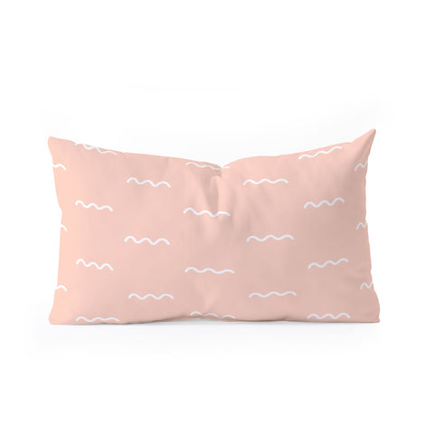 Kelly Haines Peach Squiggle Oblong Throw Pillow