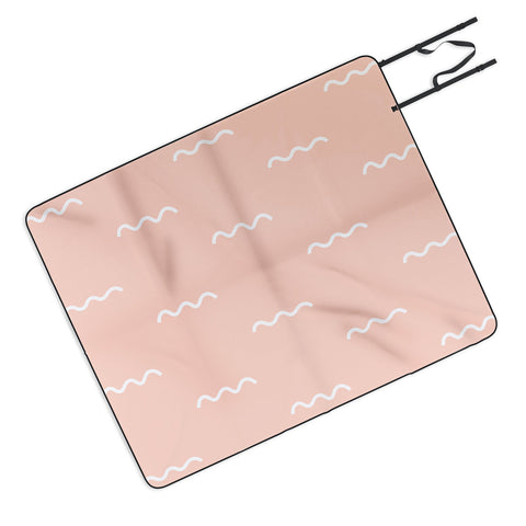 Kelly Haines Peach Squiggle Picnic Blanket