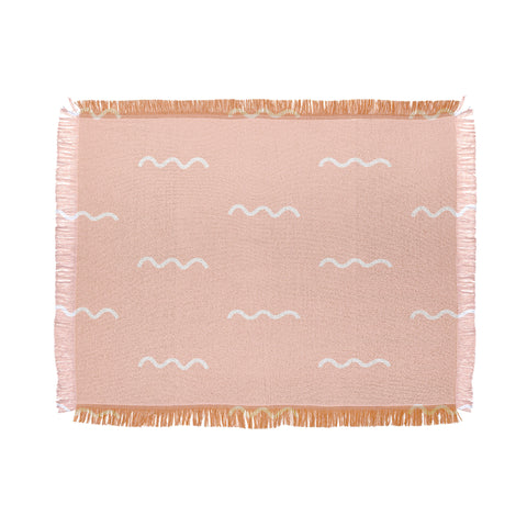 Kelly Haines Peach Squiggle Throw Blanket