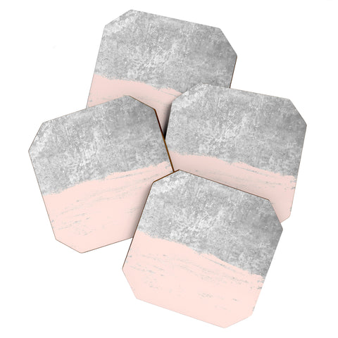 Kelly Haines Pink Concrete Coaster Set