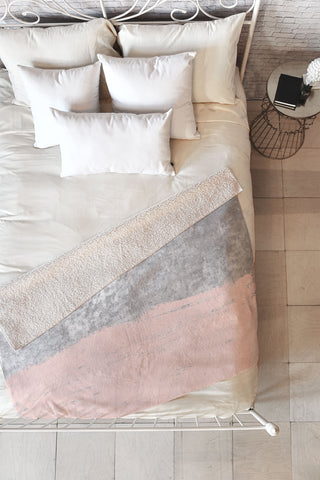 Kelly Haines Pink Concrete Fleece Throw Blanket