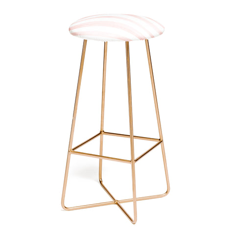 Kelly Haines Pink Watercolor Stripes Bar Stool
