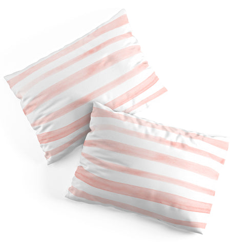 Kelly Haines Pink Watercolor Stripes Pillow Shams